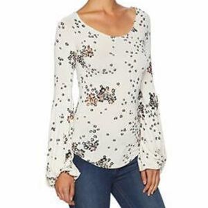 NWT Free People To the Tropics Balloon Sleeve Top